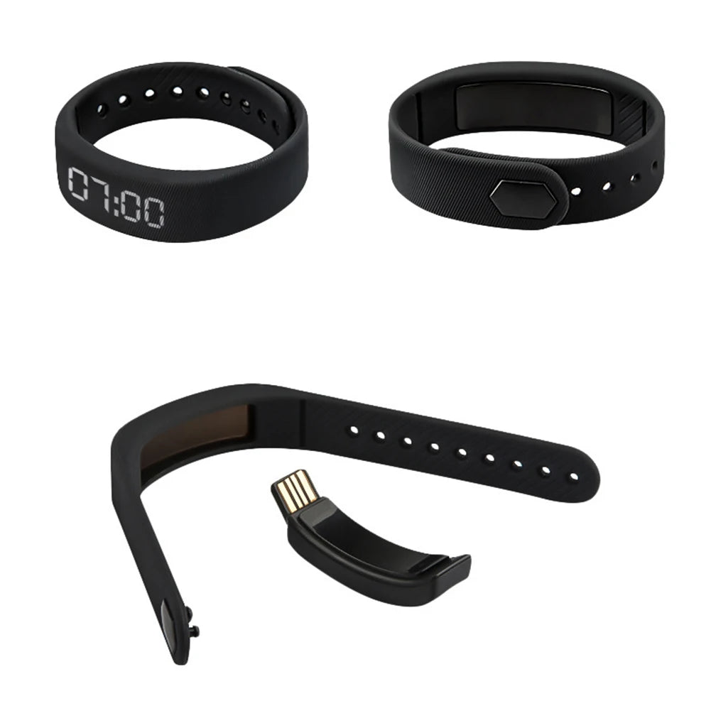 LED Digital Smart Wristbands Waterproof Smart Clock Smartband with Running Pedometer Monitor Smart Band Vibration Alarm Reminder